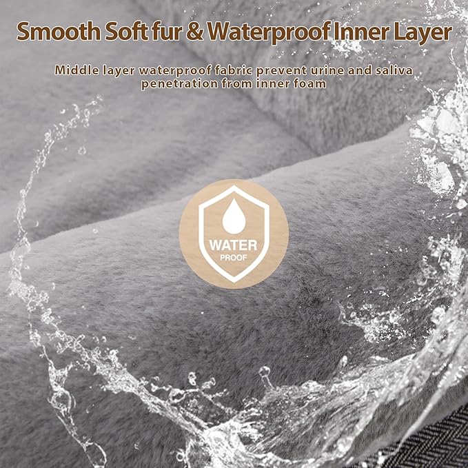 BFPETHOME Orthopedic Dog Beds for Extra Large Dogs, Washable Large Pet with Bolster, Orthopedic Large Dog Mats with Removable Covers & Waterproof Pet Bed for Pet