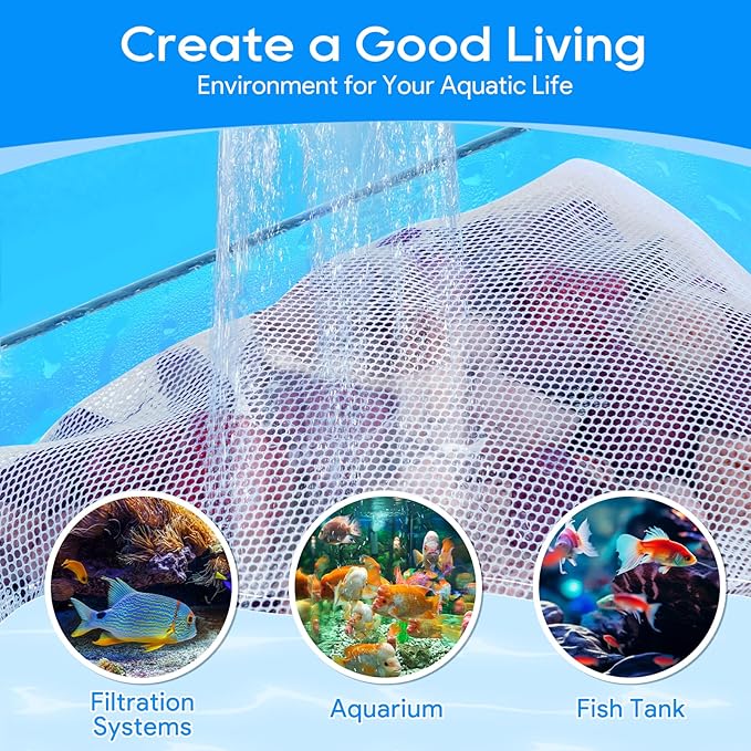 Aquarium Filter Media Bags for Aquarium with Zipper, Fine Mesh Bag Reusable Strong Polyester for Activated Carbon, Bio Filter Balls, Ceramic Rings, Filter Stones, White 10PCS 3.93" x 3.93"