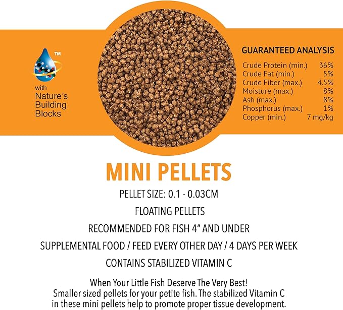 Microbe-Lift MLLMPMD Mini Floating Fish Food Pellets for Ponds, Water Gardens, and Fountains, for Small Live Goldfish and Koi, 2.25 Pounds