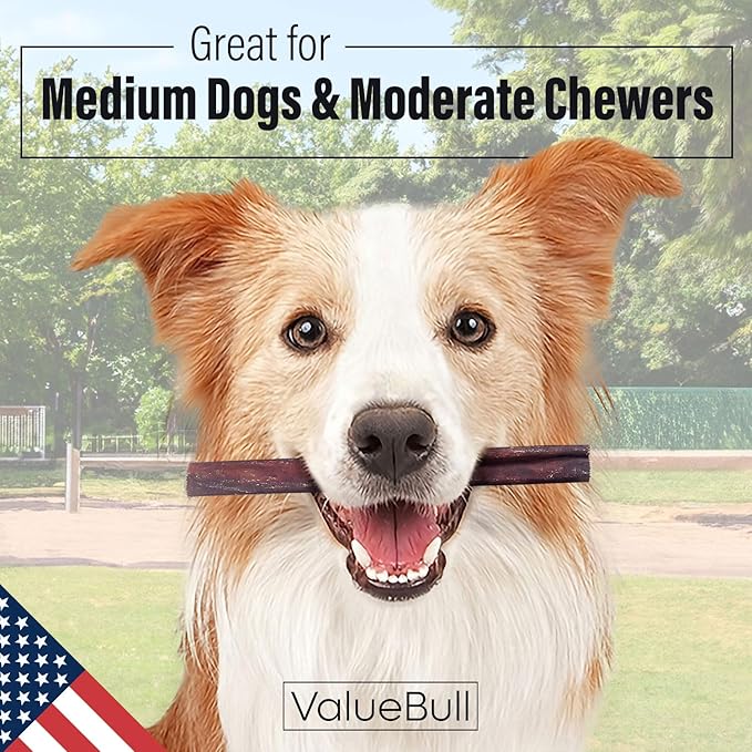 ValueBull USA Collagen Sticks for Dogs, 6 Inch Medium Chews, Natural Long-Lasting Dog Treats, 100 Count Bulk Pack - Promotes Joint, Skin & Coat Health with Glucosamine and Chondroitin
