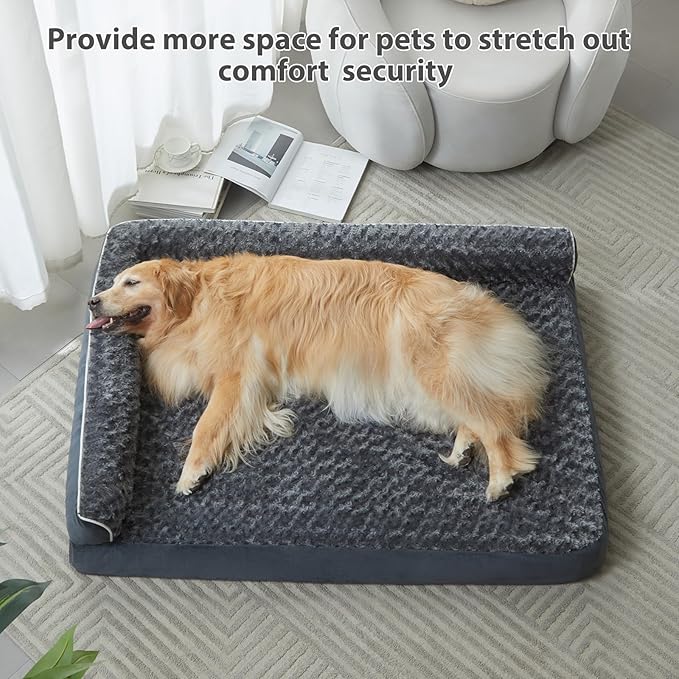 BFPETHOME Orthopedic Dog Beds for Large Dogs-Waterproof Sofa Dog Bed with Removable Washable Cover, Big Pet Bed with Waterproof Lining and Nonskid Bottom,Pet Bed for Large Dogs