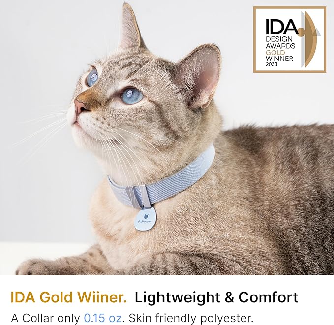 Safety Cat Collar Pro - U.S. IDA Gold Awarding Design, Elastic Quick Release Cat Collar with Buckle Non Breakaway - Lightweight for Kitten All Small Large Cats (Space Gray, S 5.9-11.8")