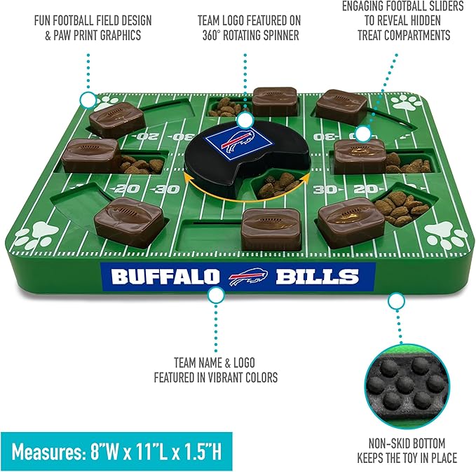Pets First NFL Buffalo Bills Puzzle Toy, Puzzle Treat Dog Toy, Interactive Dog Treat Toy, Dog Puzzle