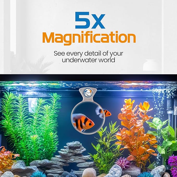 FL!PPER Flipper DeepSee Viewer MAX 5" Coral and Fish Magnifier for Reef Tank and Freshwater Aquarium Photography and Videography - Magnetic Magnifying Glass
