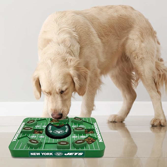 Pets First NFL New York Jets Large Puzzle Toy, Dog Puzzle Treat Toy, New Large Size, Interactive Dog Treat Toy, Dog Slow Feeding Toy