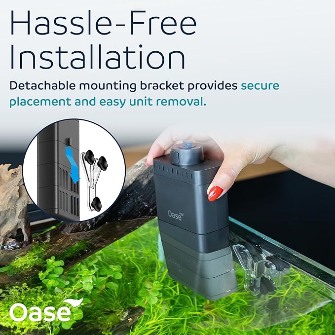 OASE EcoFlow 200 Internal Aquarium Filter, for Freshwater and Saltwater Tanks Up to 50 Gallons, Quiet, Customizable Water Flow, Multi-Stage Filtration