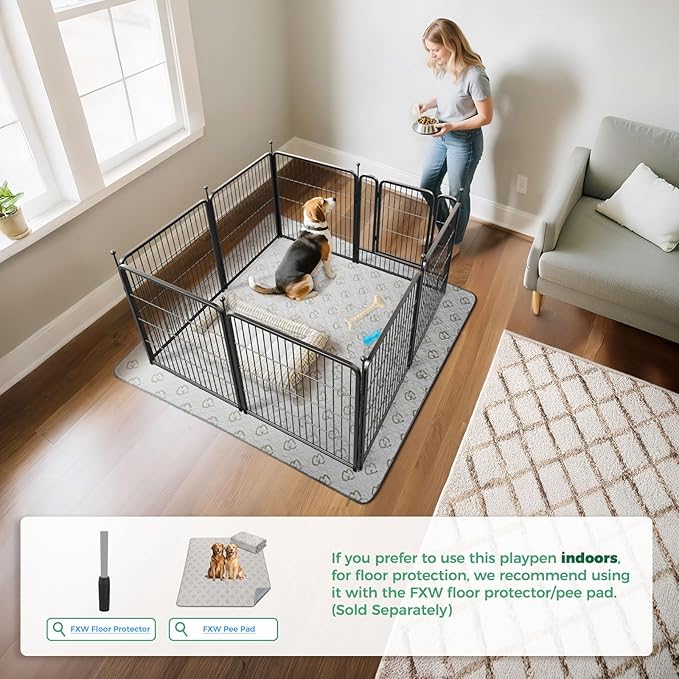 FXW Rollick Unleashed Dog Playpen for Indoor, Yard, RV Camping, 32 inch 8 Panels for Small and Medium Dogs│Patented