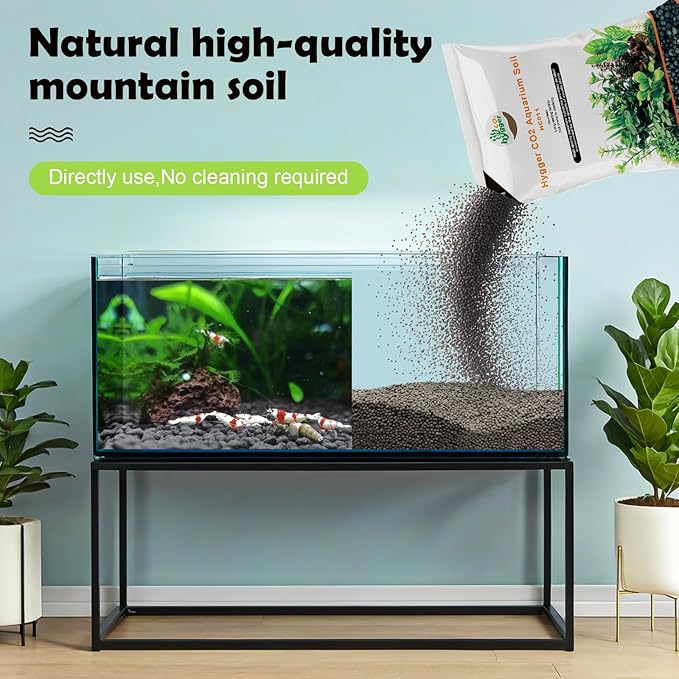 Shrimp Soil Water Grass Mud for Aquarium Fish Tank Aquascaping - Aquarium Substrate Soil for Shrimp Breeding and Plant Growth, No Washing Needed(6.6, Pounds)