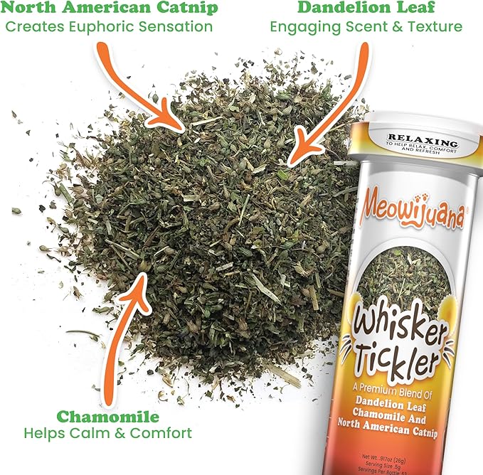 Meowijuana Get Higher Bundle | Get Higher Kite Refillable Toy, King Size Catnip Joints, and Whisker Tickle | Hand Harvested and Rolled Dried High Potency Catnip | Grown in North America