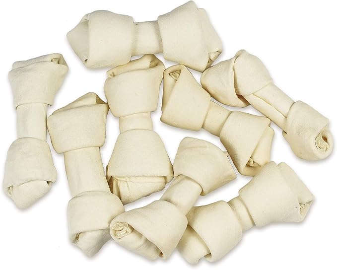 Hotspot Pets 4–5 Inch Rawhide Dog Bones (10 Pack) – USDA Certified Facility, from Grass-Fed Brazilian Cows, Supports Dental Health & Good Behavior