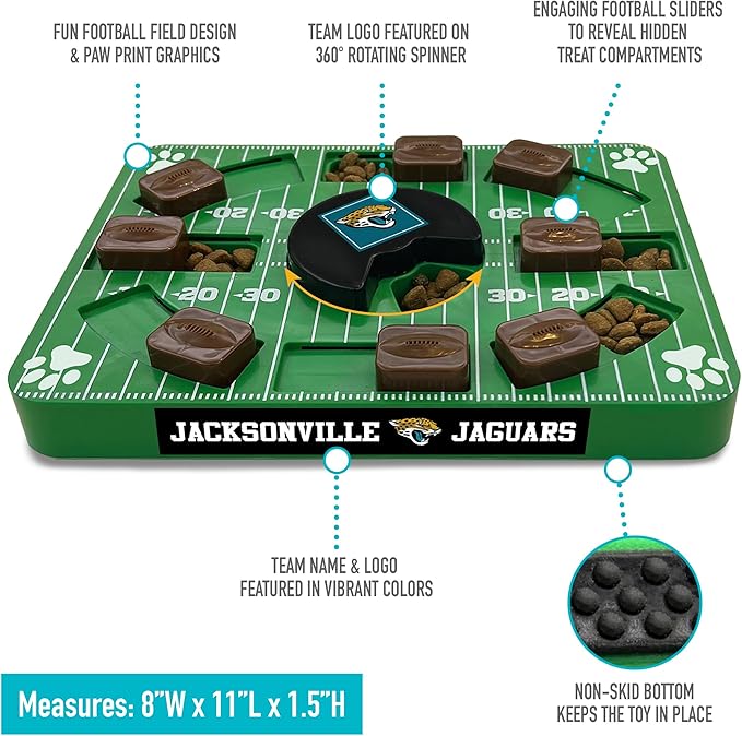 Pets First NFL Jacksonville Jaguars Puzzle Toy - Interactive Dog Treat Puzzle