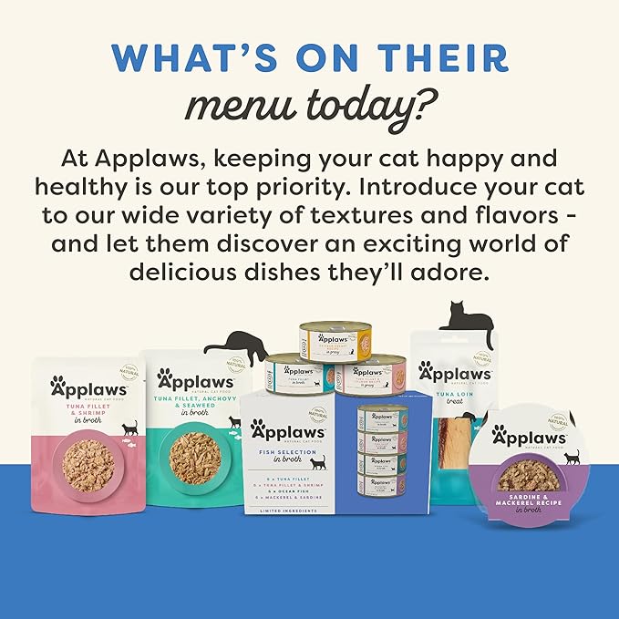 Applaws Natural Cat Treats, Grain-Free, High-Protein Whole Salmon Loins, Single-Ingredient Healthy Snack for Cats (12 x 1.06 oz Loins)