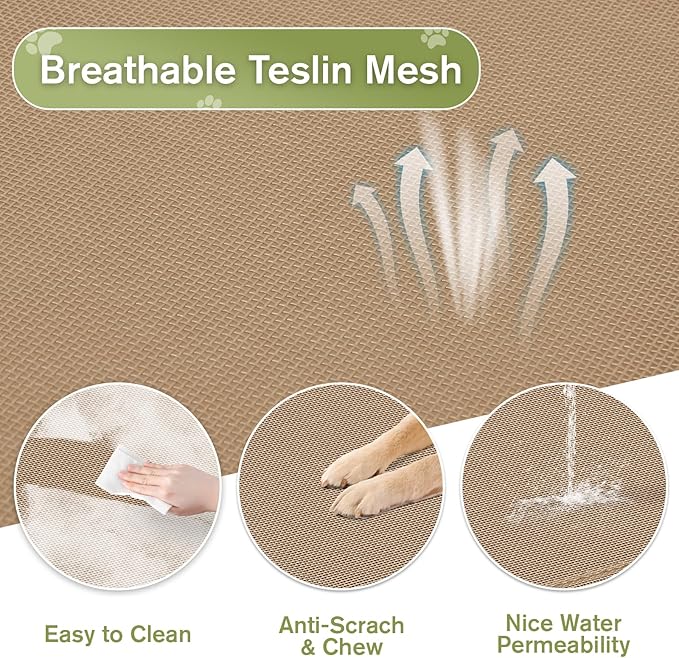 Elevated Dog Bed for Medium Dogs, Outdoor Cooling Raised Dog Beds Washable Pet Cot with Removable Mesh, Lifted Pets Hammock with Frame, Easy to Assemble, Brown, M