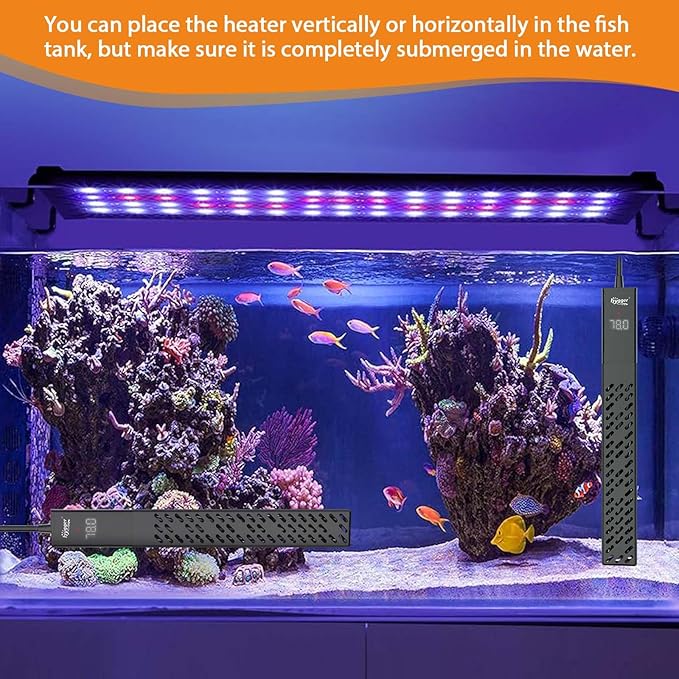 hygger Aquarium Heater, Upgraded Ceramic 25W/50W Small Fish Tank Heater with Digital LED Controller, Fast Heating, Precise Temperature Control, Turtle Tank Heater for Freshwater/Saltwater