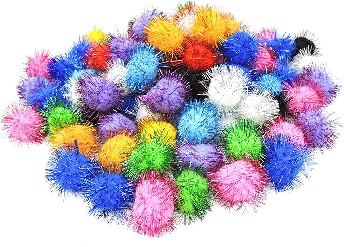 Andiker Cat Crinkle Balls, 2.36 Inches Colorful Cat Balls Chew and Chase Cat Mylar Crinkle Balls Lightweight Cat Toys for Indoor Cats to Keep Fit and Active (100pc)