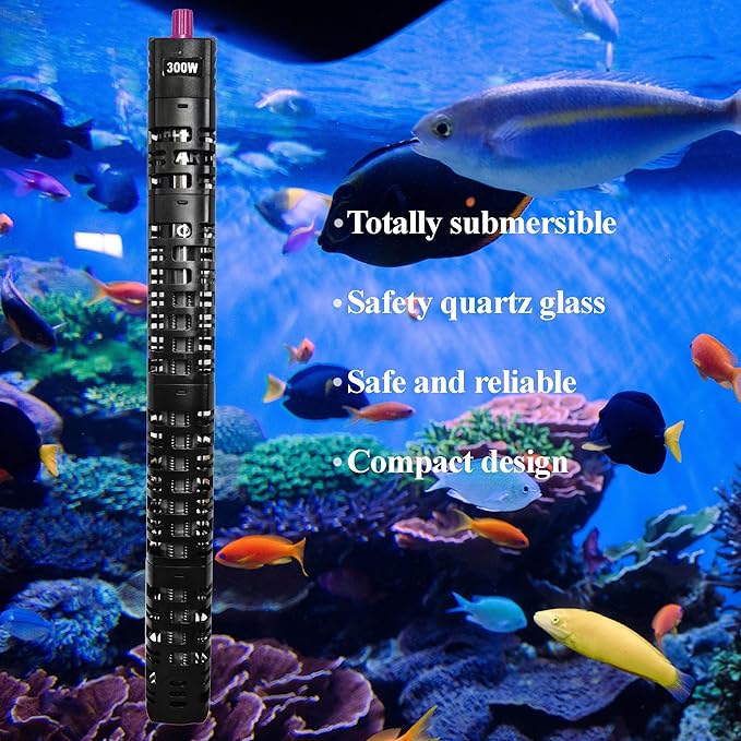 South Shore Retail MaxxHeat 300W Aquarium Heater – Durable with Protective Casing – for Fish Tanks, Stock Tanks, Koi Ponds, Outdoor Ponds, and De-Icing – Veteran-Owned Small Business