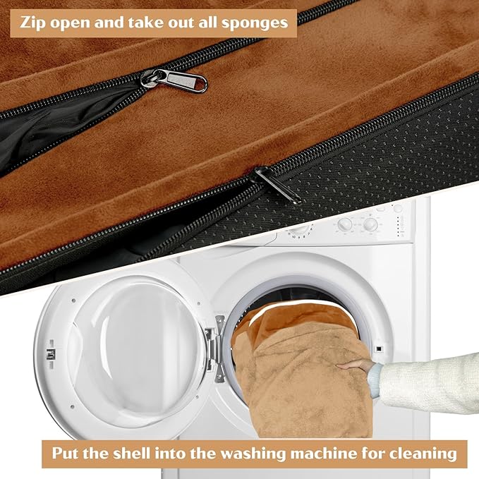 Comfort Expression Waterproof Dog Bed, XXL Dog Bed Orthopedic Foam, Waterproof Pet Sofa Couch with Washable Removable Cover & Non-Slip Bottom(XX-Large,Caramel)