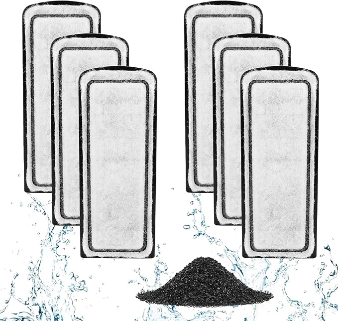 AQQA 6 Packs Aquarium Filter Cartridges with Activated Carbon - Remplacement Fish Tank Filters Cotton