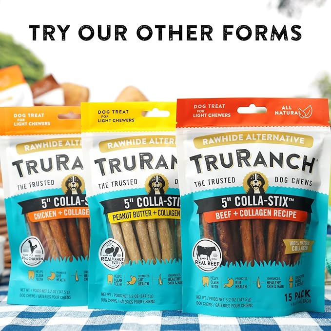 Large Pork Skin Rolls - Smoked Collagen Rolls - Collagen Chews for Dogs - Real Pork Skin - Rawhide Alternative - Easy to Digest Treat, 1 Bag, 3 Count