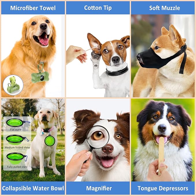 Dog First Aid Kit - Pet First Aid Kit for Dogs Pet Emergency Kit with Grooming Hammock Harness Nail Clipper First Aid Supplies for Home Camping