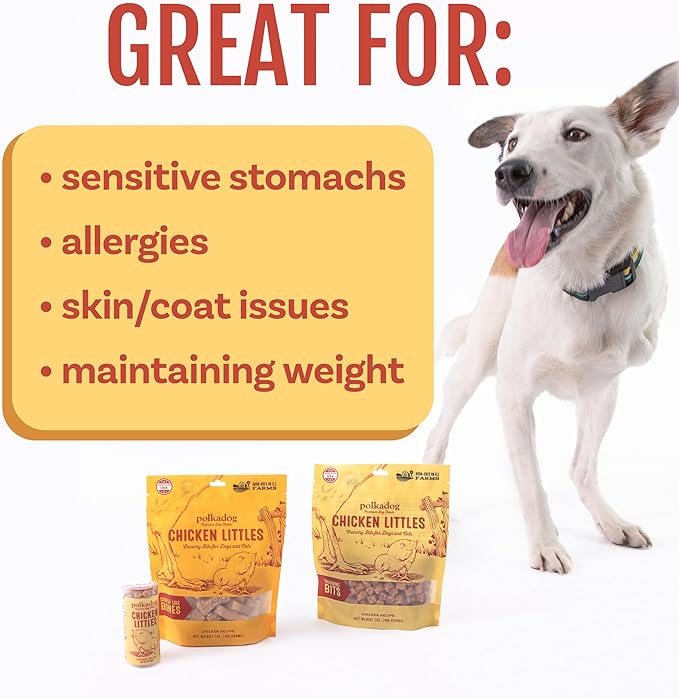 Polkadog Chicken Littles Crunchy Training Bits – All Natural, Limited Ingredient Healthy Training Treats for Dogs. Handcrafted & Made in USA. Great for Dogs with Allergies or Sensitive Stomachs – 7oz