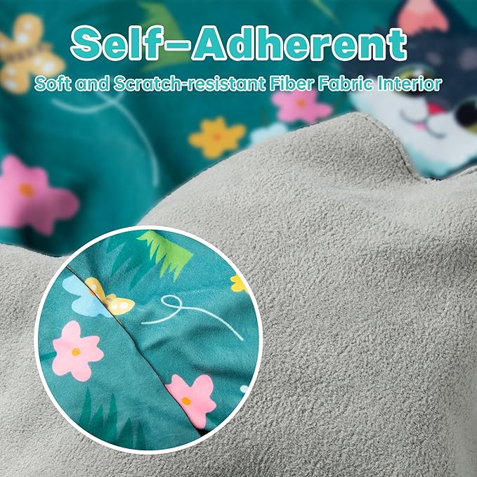 Cat Grooming Wrap, Cat Wrap for Cutting Nails, Self-Adherent Fabric Wrap for Cats, Cat Burrito Wrap Anti-Scratch, Anti-Escape, Multifunctional Swaddle Wrap Pet Tool 21.6×21.6"