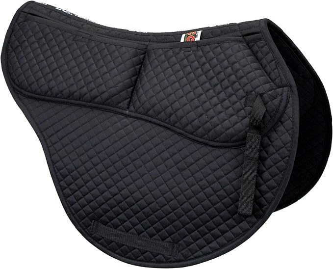 ECP Equine Comfort Products All-Purpose Contoured Correction Saddle Pad with Adjustable Memory Foam Inserts for Custom Support, Non-Slip, Shock Absorbing, 22” Spine, 19.5” Drop