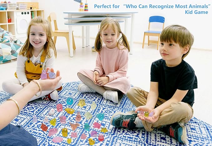 72 Types Luminous Mini Resin Animals, Plastic Tiny Resin Animals to Hide Prank,Mini Animals Figures for Fairy Garden, Dollhouse,Terrariums, Potted,Cake Topper, Miniature Landscape Ornament