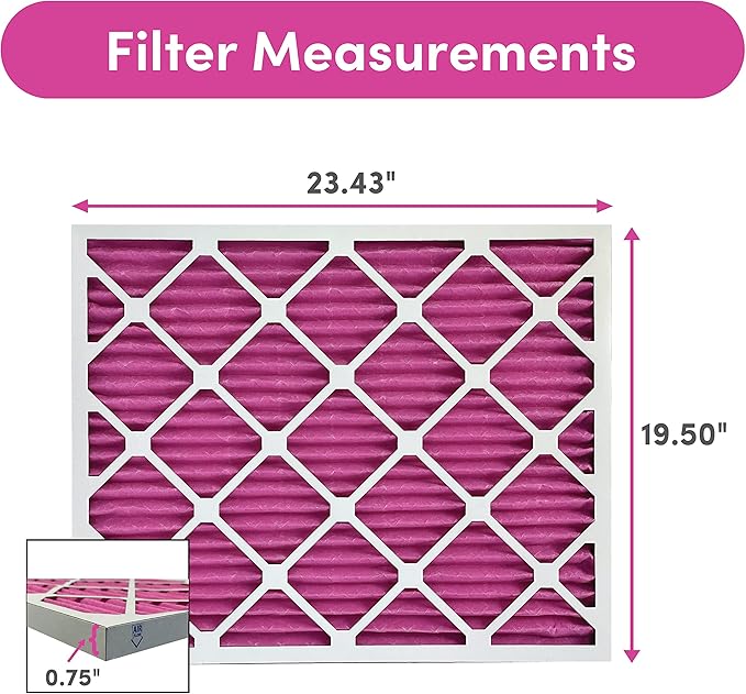 Colorfil 20x24x1 Air Filter (2-Pack) | Made in the USA | Color Changing | Remove Cat and Dog Odor | MERV 8 for Pet Hair Dander and Dust | 19.5"x23.5"x0.75" Exact Size