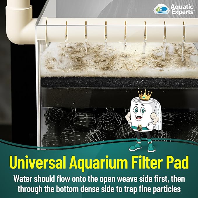 Aquatic Experts Aquarium Filter Floss for Fish Tank Filters - FilterFirst Aquarium Filter Pad - Media Roll for Crystal Clear Water, 3/4" - 1" Thick (18 Inch Wide, 72 Inch Long)