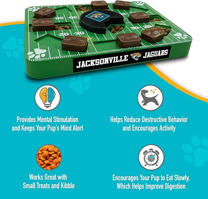 Pets First NFL Jacksonville Jaguars Puzzle Toy - Interactive Dog Treat Puzzle