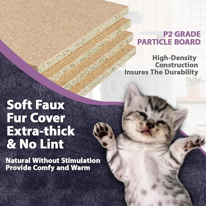 70 Inches Cat Tower for Indoor Cats, Multi-Level Cat Condos with Scratching Posts, Hanging Toys, Ashy