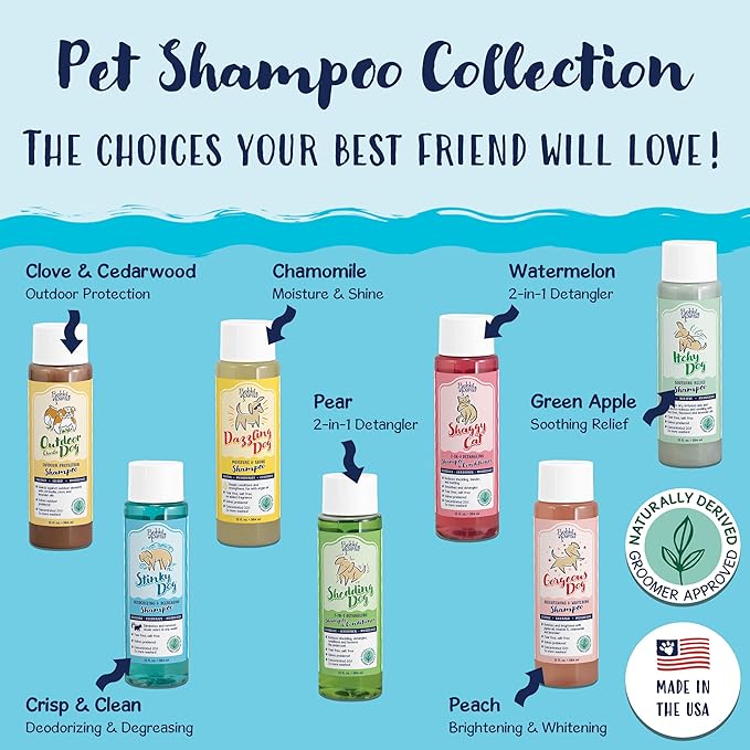 Bobbi Panter Dog Shampoo - Made in USA - All Natural Formula for Heavy Duty Deodorizing & Degreasing - Concentrated 25:1 for Professional Groomers - Fresh Clean Scent, 13 Oz