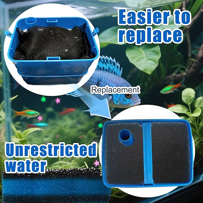 Replacement Canister Filter Pads for Cascade 700/1000 CCF2UL/CCF3UL Generic Aquarium Floss Media, 2 Upgraded Activated Carbon-Coarse-Activated Carbon Filter Pads and 6 White Floss, 8Pcs