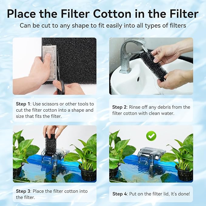 Aquarium Filter Sponge Pad, Filter Media Foam Sponges, Filter Accessories for Fish Tanks and Ponds (18.5"x18.5"x0.8", 35PPI, 2 Pack)