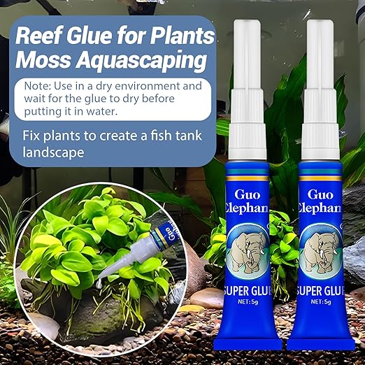 Aquarium Glue Fish Safety, 25Pcs Coral Reef Glue for Plants Moss, Coral, Stone, Wood Aquascaping, Quick Drying (25)