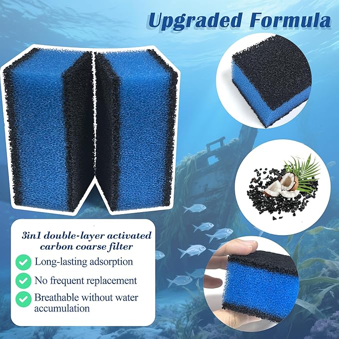 NEWKE 4 Sets of Upgraded Three-Stage Filtration Tank Filter for AquaClear 30 Power Filter, 4 Sets of Maintenance Kit Replacement for Fish Tank Filter for 30/150 30-Gallon Aquariums