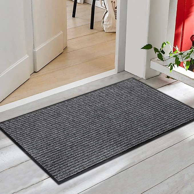 Durable Indoor Outdoor Door Mats for Entryway, Heavy Duty Front Door Mat, 48” x 24” Low Profile Welcome Mats for Entry, Stain and Fade Resistant Indoor Outdoor Entrance Mat
