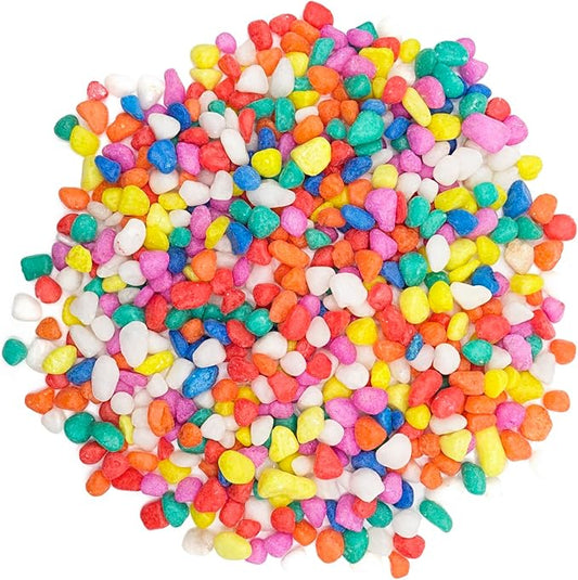 Mixed Color Pebbles for Crafts, 0.9 Pound Natural Polished Aquarium Gravel, Decorative Pebbles for Indoor Plants, Turtle Tank, Vase, Succulents Cactus, Garden Landscaping