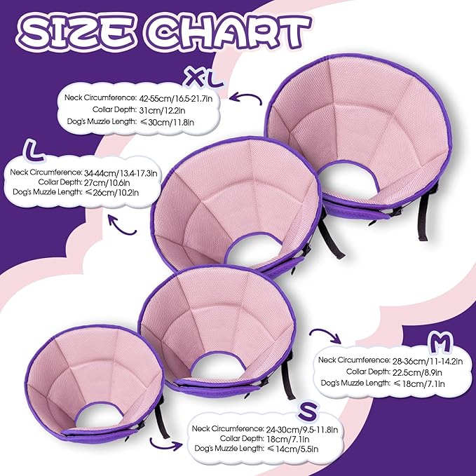 Dog Cone Collar After Surgery, Adjustable Soft Recovery Cone for Small Dogs to Stop Licking, Light-Weight Comfortable Elizabethan Collar for Dogs Anti-Bite Lick Protective Wound