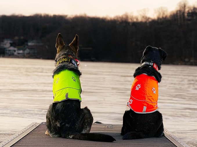 Custom Reflective Dog Vest Personalized High Visibility Reflective Jacket for Your Puppy Hunting Safety Gear with Elastic Strap & Clasp, Comfortable, Perfect for Day and Night Walks!