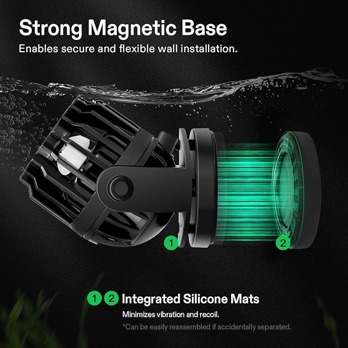 VIVOSUN Aquarium Wave Maker, 2113GPH Circulation Pump with Controller & Magnetic Suction Base, Adjustable Submersible Powerhead for 20-60 Gal Freshwater/Saltwater Fish Tank, 25W