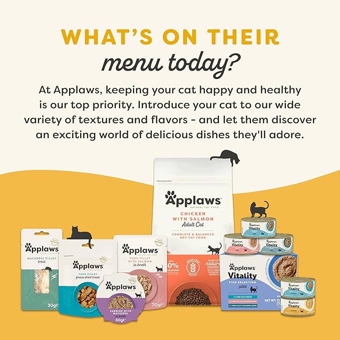 Applaws Vitality Wet Cat Food in Broth, Natural Canned Cat Food, Wet Food for Cats with Added Vitamins and Minerals, Grain Free, Carrageenan Free, Chicken Breast in Broth (24 Count, 5.5oz Cans)