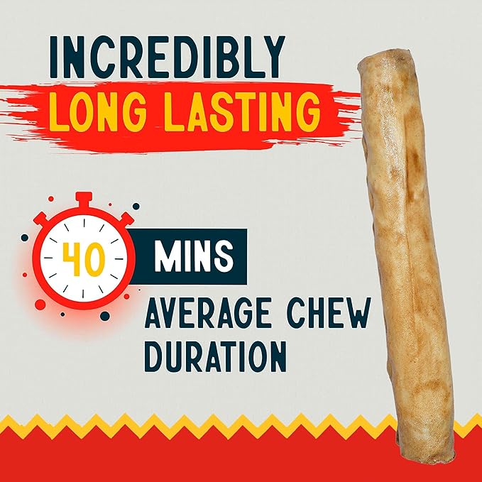 Canine Chews 10" Chicken Basted Dog Rawhide Retriever Rolls (50 Pack) - Natural Beef Dog Rawhide Chews - Healthy Dental Chews