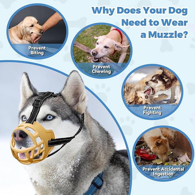 Dog Muzzle for Large Dogs, Breathable Basket Muzzles for Small, Medium and X-Large Aggressive Dog, Allows Panting Drinking, Suitable for Grooming Trimming Training (6, Luminous Orange)