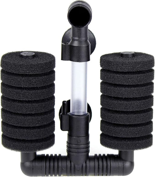 AQUANEAT 1 Pack Double Bio Sponge Filter, for Fry, Betta, Shrimp, Nano, Aquarium Fish Tank (Small up to 20Gal)