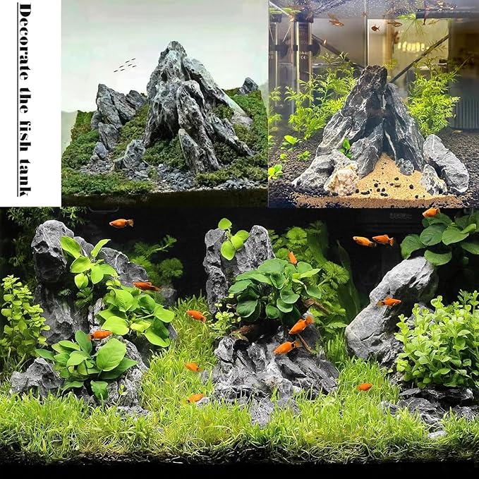 Unocho Seiryu Rock Stone Aquarium Rocks 40LB Fish Tank Rocks for Aquariums Landscaping Model Tank Decoration Aquarium Miniature and Fairy Garden-3 to 12 inches