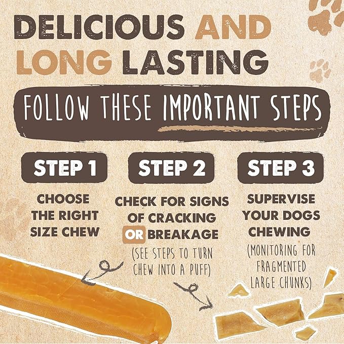 Mighty Paw Yak Cheese Chews for Dogs, All Natural Long Lasting Pet Treats. Odorless & Great for Oral Health. Limited Ingredient Chews for Puppies & Power Chewers (Medium, 12 Pack)1 Count (Pack of 1)