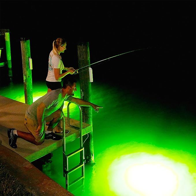 Underwater Fish Light 175-watt Single Dock Light for Fresh or Salt Water, Easy to Install, Attracts Fish, Dusk to Dawn Operation