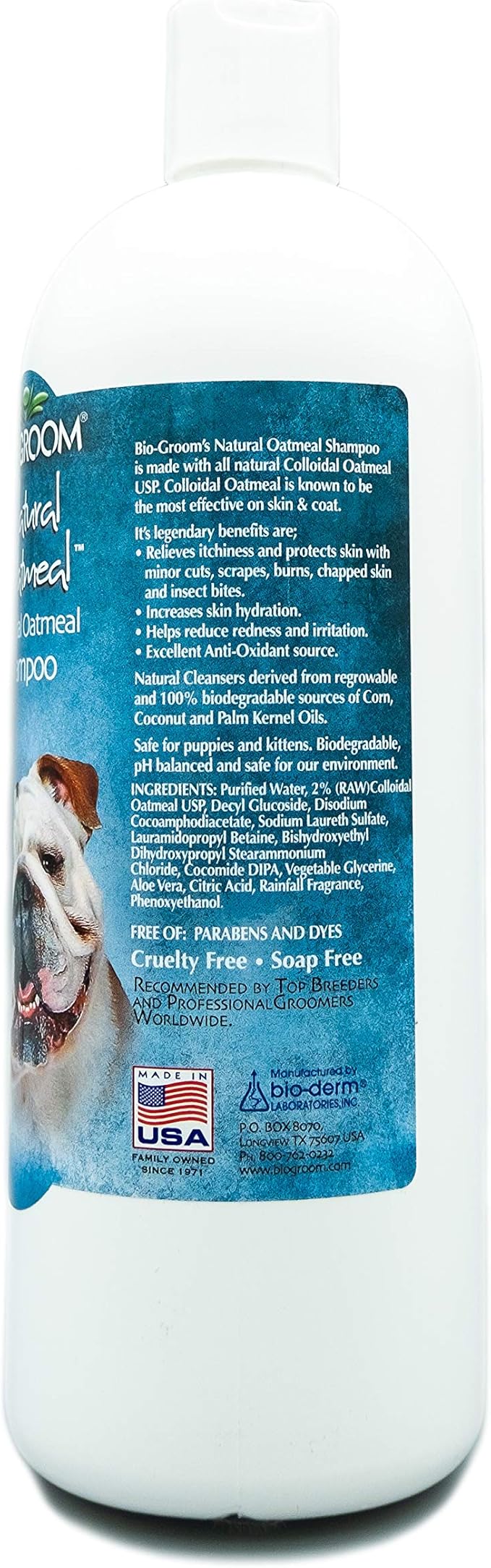 Bio-Groom Oatmeal Dog Shampoo – for Allergies and Itching, Cruelty-Free, Dog Bathing Supplies, Puppy Shampoo for Sensitive Skin, Made in USA, Anti-Itch Dog Products – 32 fl oz 1-Pack
